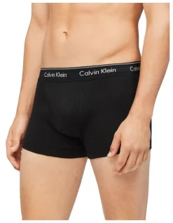 Calvin Klein Classics Cotton Trunks 3 Pack in Black
