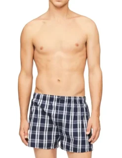 Calvin Klein Cotton Classics Woven Boxer 3 Pack in Navy