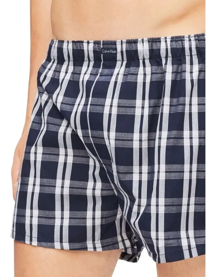 Calvin Klein Cotton Classics Woven Boxer 3 Pack in Navy