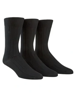 Calvin Klein Cotton Rib Dress Sock Black 3 Pack