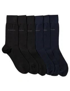 Calvin Klein Cotton Socks 6 Pack in Black/Navy