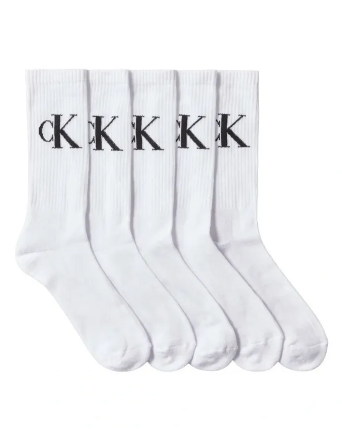 Calvin Klein Cotton Socks 5 Pack in White