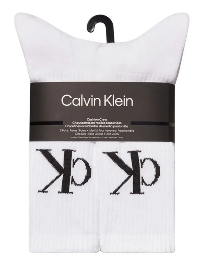 Calvin Klein Cotton Socks 5 Pack in White