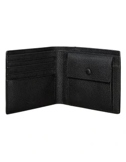 Calvin Klein Foil Emboss Ew Bill Fold With Coin Wallet in Black