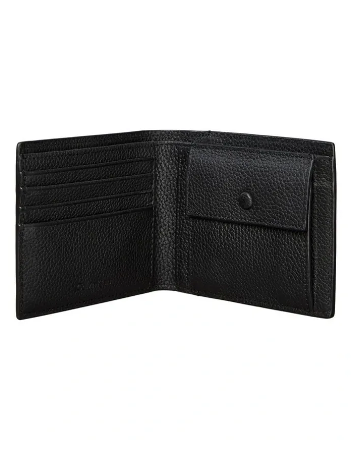 Calvin Klein Foil Emboss Ew Bill Fold With Coin Wallet in Black