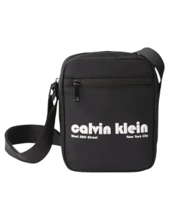 Calvin Klein Graphic Reporter Bag in Black