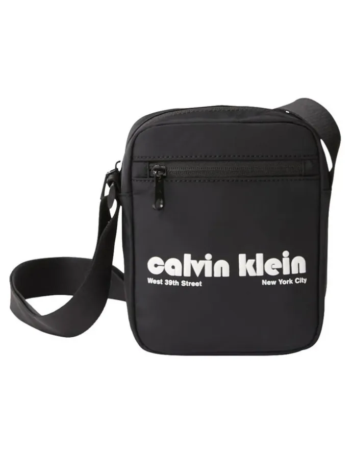 Calvin Klein Graphic Reporter Bag in Black