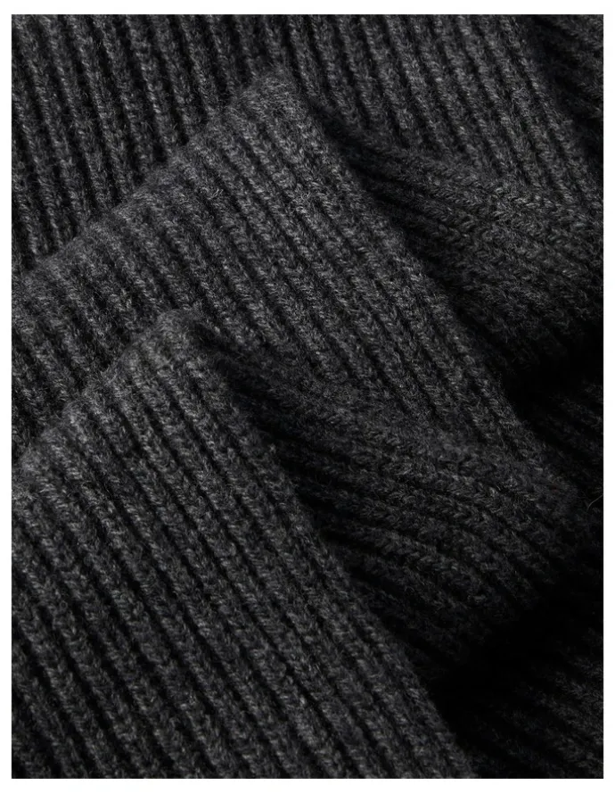 Calvin Klein Hw Wool Blend Knit Scarf in Charcoal Heather