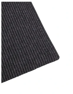 Calvin Klein Hw Wool Blend Knit Scarf in Charcoal Heather