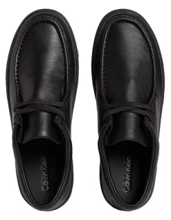 Calvin Klein Hybrid Apron Lace Up Lth Sneaker in Triple Black