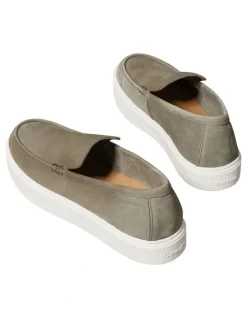 Calvin Klein Hybrid Moccasin Nu Slip On Shoes in Smokey Olive/Bright White