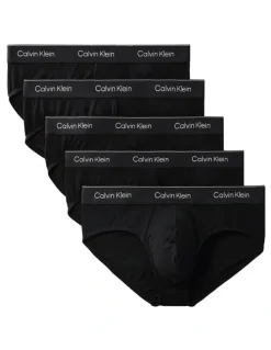 Calvin Klein Icon Cotton Stretch Hip Brief Pack Of 5 in Black