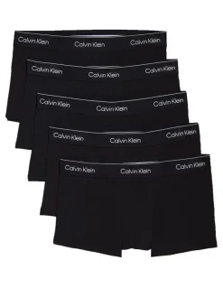 Calvin Klein Icon Cotton Low Rise Trunks 5 Pack in Black