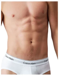 Calvin Klein Icon Cotton Hip Briefs 3 Pack in White