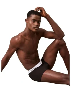 Calvin Klein Icon Cotton Low Rise Trunks 3 Pack in Black