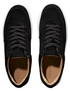 Calvin Klein Lace Up Suede Sneaker in Black