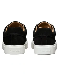 Calvin Klein Lace Up Suede Sneaker in Black
