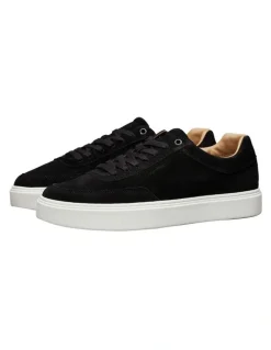 Calvin Klein Lace Up Suede Sneaker in Black
