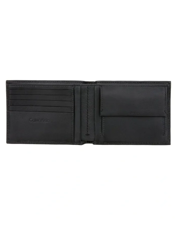 Calvin Klein Leather Smooth CK 5CC Coin Wallet in Black