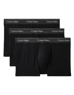 Calvin Klein Limited Edition Icon Cotton Shine Trunks 3 Pack in Black