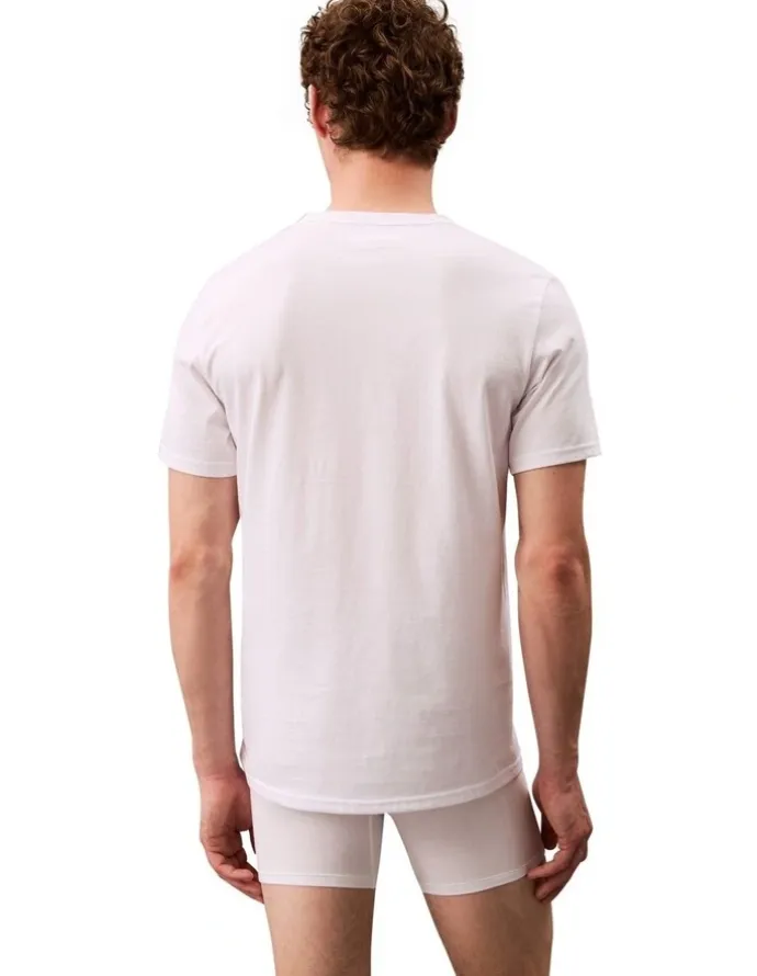 Calvin Klein Logo Embroidered Sleep Tee in White