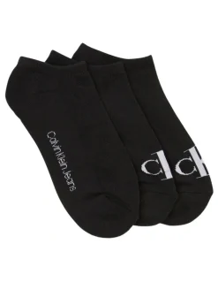 Calvin Klein Logo Sports Lowcut Liner Socks 3 Pack in Black