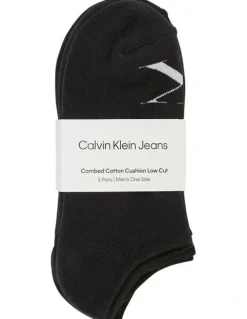 Calvin Klein Logo Sports Lowcut Liner Socks 3 Pack in Black
