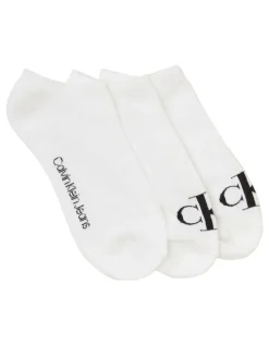Calvin Klein Logo Sports Lowcut Liner Socks 3 Pack in White