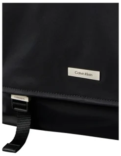 Calvin Klein Matte Nylon Messenger Bag in Black