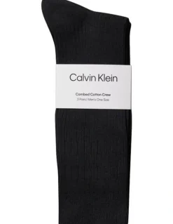 Calvin Klein Non Binding Cotton Socks Pack Of 3 in Black
