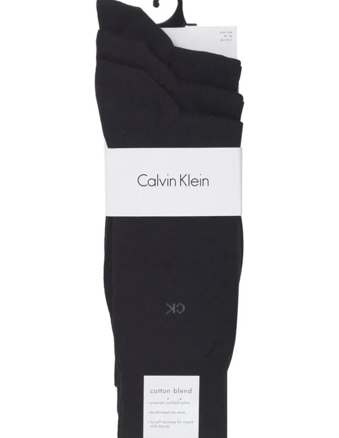 Calvin Klein 3-Pack Cotton Flat Knit Dress Socks