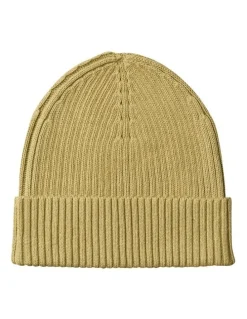 Calvin Klein Patch Chunky Rib Cotton Beanie in Hat Cedar