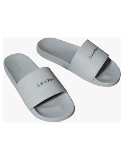 Calvin Klein Pool Slide Square Sandal in Granite Road