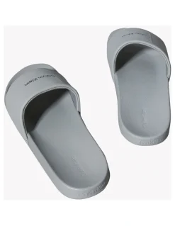 Calvin Klein Pool Slide Square Sandal in Granite Road