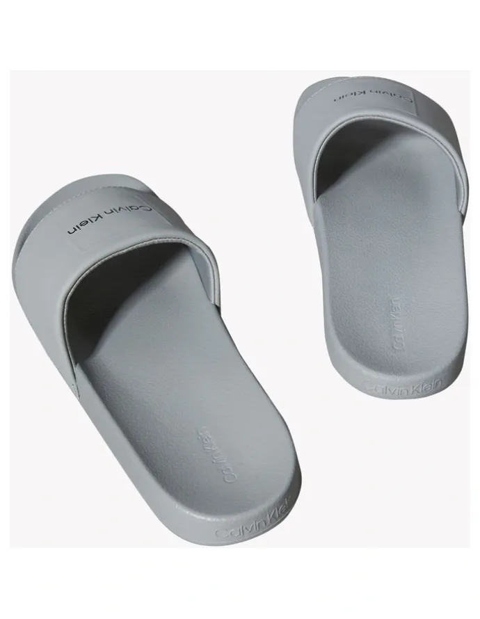 Calvin Klein Pool Slide Square Sandal in Granite Road