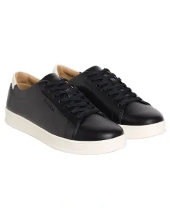 Calvin Klein Pure Low Laceup Cupsole Hf Lth Sneaker in Black/Marshmallow