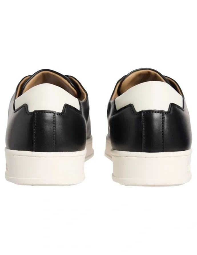 Calvin Klein Pure Low Laceup Cupsole Hf Lth Sneaker in Black/Marshmallow
