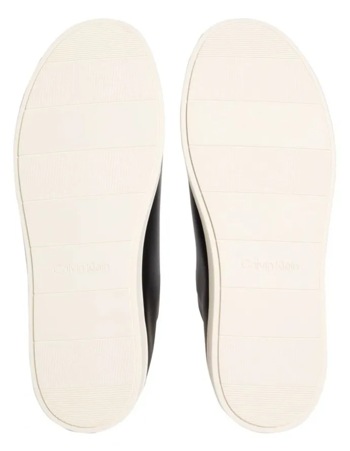 Calvin Klein Pure Low Laceup Cupsole Hf Lth Sneaker in Black/Marshmallow