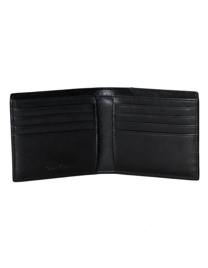 Calvin Klein Raised EW Bill Fold Wallet in Black