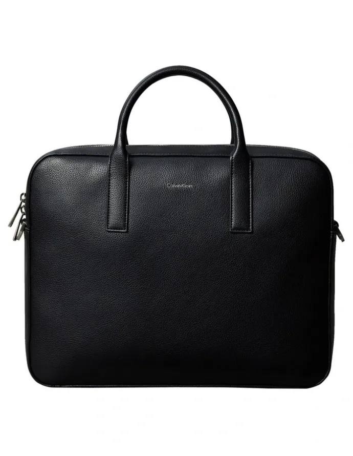 Calvin Klein Raised Logo Commuter Bag in Black