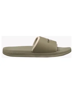 Calvin Klein Slide Rubber Neoprn Sandal in Mermaid/Eggshell