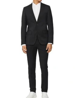 Calvin Klein Slim Twill Suit Jacket in Charcoal