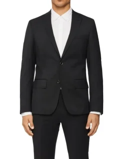 Calvin Klein Slim Twill Suit Jacket in Charcoal