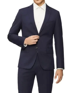 Calvin Klein Super Slim Twill Suit Jacket in Navy