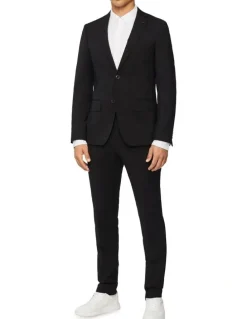 Calvin Klein Super Slim Twill Suit Jacket in Black