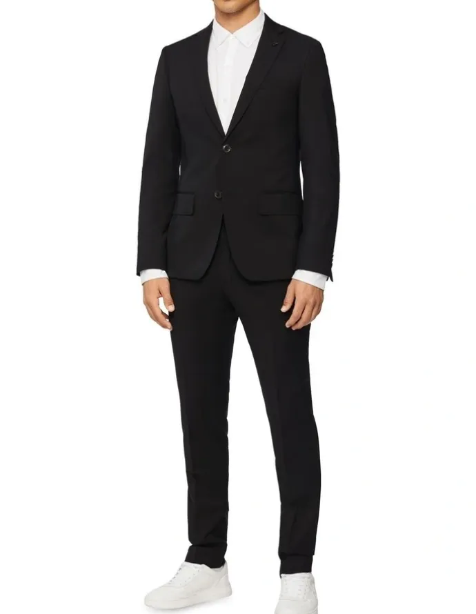 Calvin Klein Super Slim Twill Suit Jacket in Black