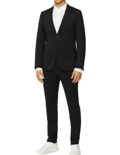 Calvin Klein Super Slim Twill Suit Trouser in Black