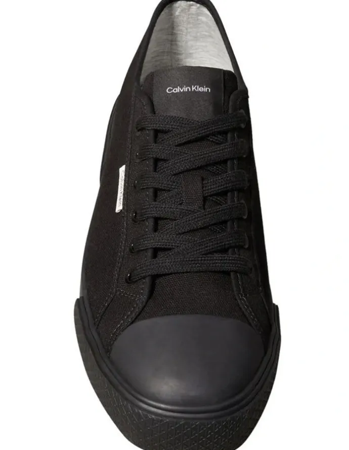 Calvin Klein Vulc Laceup Canvas Sneakers in Triple Black