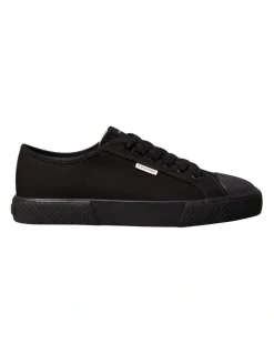 Calvin Klein Vulc Laceup Canvas Sneakers in Triple Black