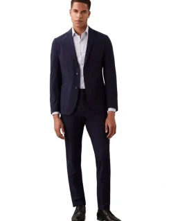 Calvin Klein X-Slim Textured Travel Suit Jacket in Navy